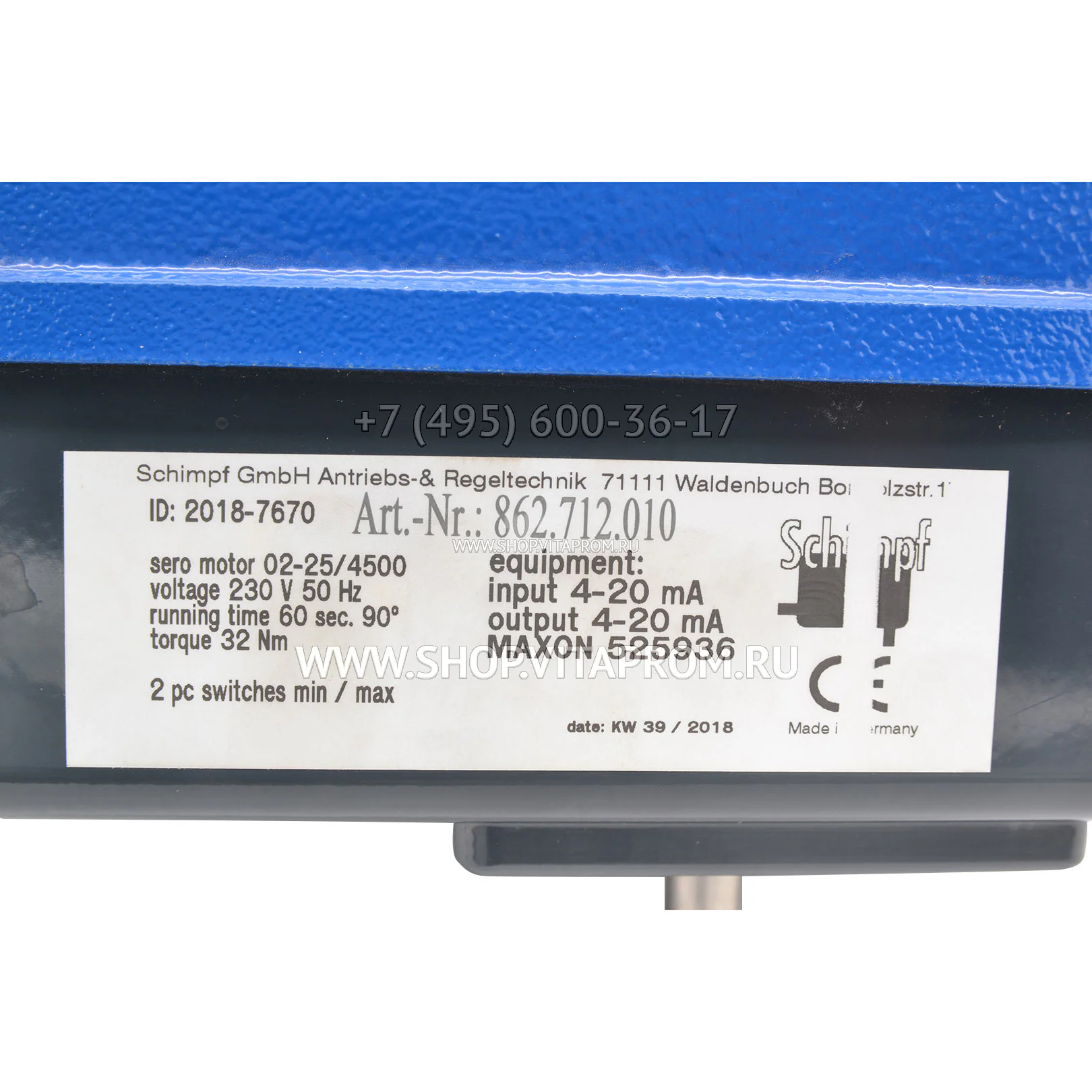 Сервопривод Schimpf 02-25/4500 Maxon 525936